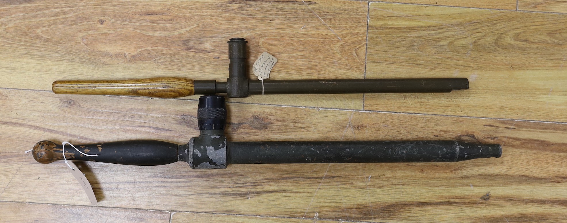 A German trench periscope by Ertel & Schn and another by R and J Beck
